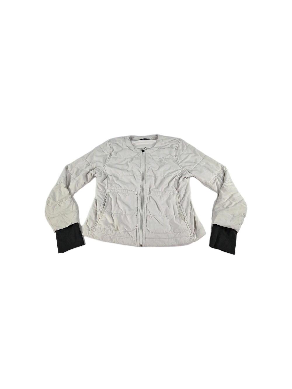 The North Face quilted puffer jacket Size L Womens full-zip Collarless White